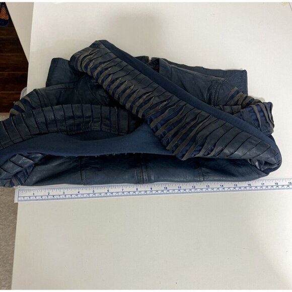 Bano eeMee Blue Leather Moto Jacket Womens Size XS/S - Picture 14 of 16